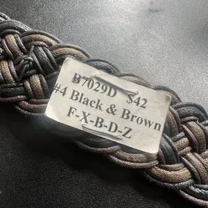 Vintage Marjorie Baer SF gray silver tone metal belt Marjorie Baer SF Vintage Belt Brown Braided Silver Gold Tone  main image 4